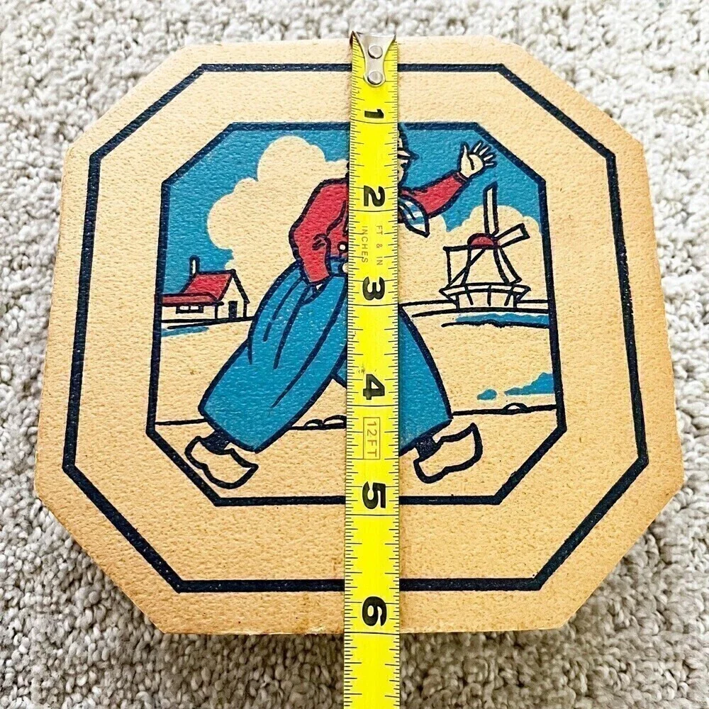 9x Dutch Boy Girl Trivet Advertising Cork Priscilla England Mpls Minnesota Iowa